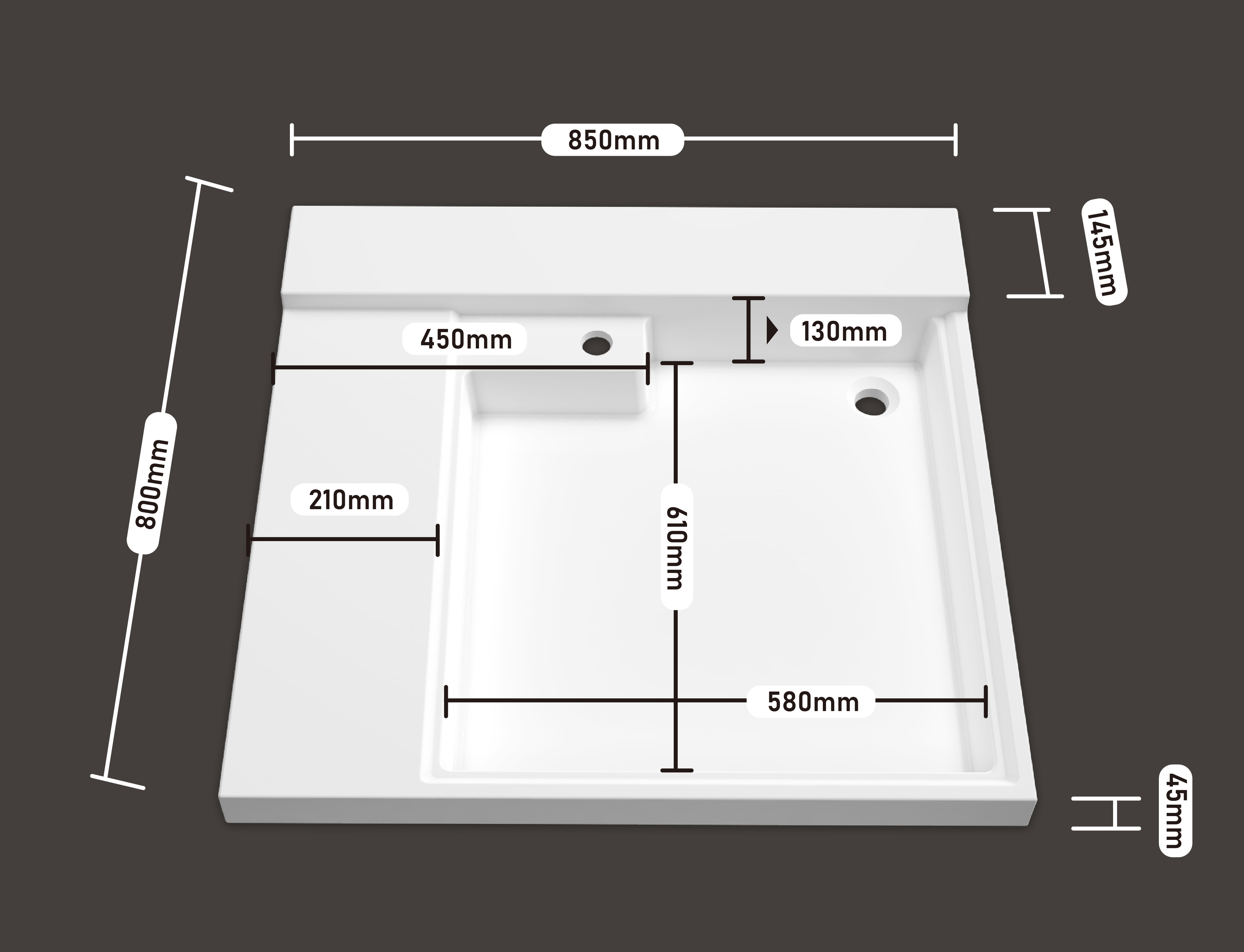 机上盆 850*800（无搓 右）_EN