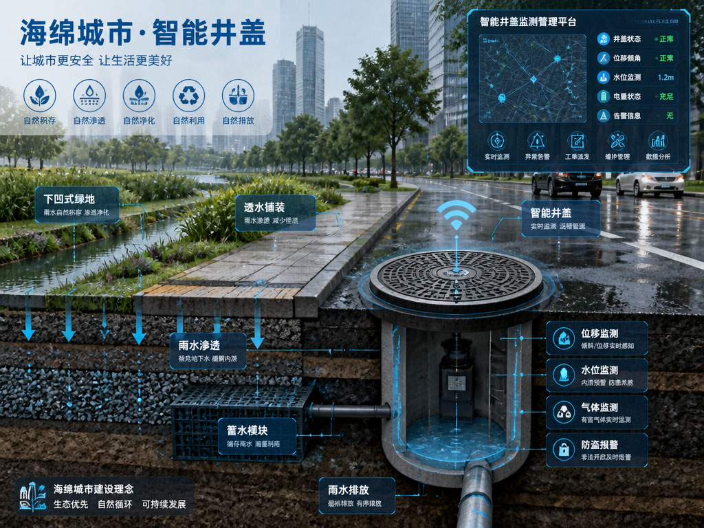 海绵城市与智能井盖：城市&ldquo;水智慧&rdquo;与&ldquo;脚下安全&rdquo;的双重革命